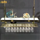 Custom metal stainless steel led wine glass rack, wal wine glass rack hanging for bar