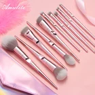 Professional private label custom pink makeup brush set with case