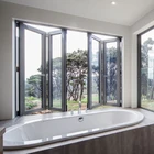 Australia Standard Fashion Kitchen Design bi fold Aluminum Alloy bifold windows With Inside Grill