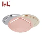 Dish dinner tray 30cm round and square 0.6mm thick silver charger plates stainless steel hotel tray for catering