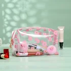 Transparent pvc cosmetic bag waterproof new Korean makeup cosmetic zipper travel toiletry bag portable makeup bag