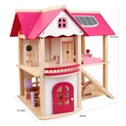 2019 Kid Toys Creative Large Children Birthday Gift Dollhouse With Furnitures Handmade Wooden Dolls DIY House Toy