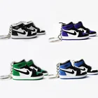 Custom Engrave Logo Sport Soft PVC Rubber Basketball shoes mini sneaker keychain with box