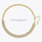 2020 High Quality Fashion Jewelry Square Zircon 18K Gold Plated Environmental Brass Half-Chain Necklace P203065