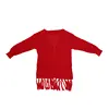 2019 new arrival Long sleeve Red Fringed Baby Cardigan custom