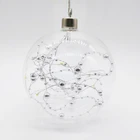 Hanging clear merry christmas decorative balls glass ornaments