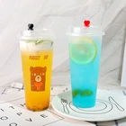 Printing custom logo disposable frosted plastic PP injection cup for cold hot drink beverage milktea