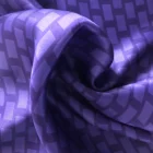 100% Polyester Purple Lattice Printed Satin Fabric for Women Clothing Dress