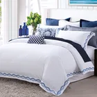 100% Cotton Custom Bedding Sets Duvet Custom Embroidered White Bedding Duvet Cover Sets 100% Cotton Hotel Quilt Cover Set