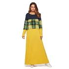 Zakiyyah 7468 Fashion Designs Middle East Islamic Clothing Knitting Fabric Contrast Color Thickening Kaftan