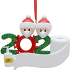 Family 2020 Quarantine Personalized Ornaments Survivor Family Of 5 With Face Hand Christmas Ornament