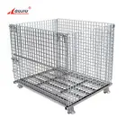 Heavy Duty Stillage Transport Foldable Warehouse Stacking Wire Storage Welded Rigid Steel Metal Cage Pallet