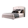 Italian luxury bed room furniture bedroom set,leather super queen bed
