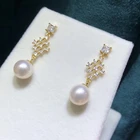 Girl stud earrings wholesale fashion 925 sterling silver natural rhombic pearl eardrop jewelry