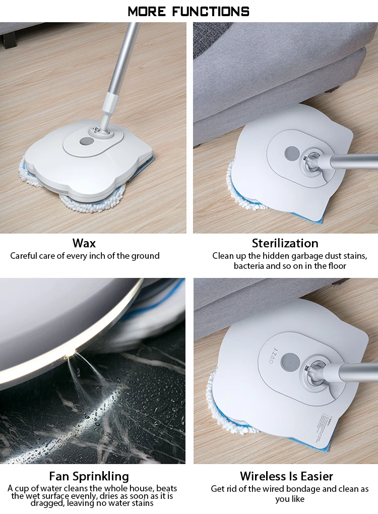 Durable household electric wireless cordless mop