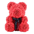 PE roses covered teddy bear for valentines day or gift to the one you fall in love