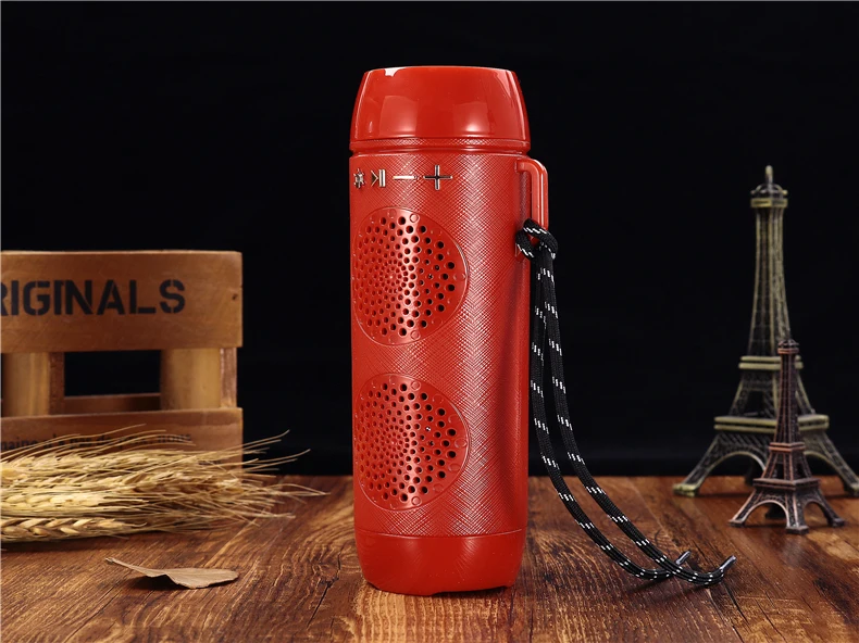 J18 1200MA 10W BT TF U dish FM handfree call TWS flashlight portable mini wireless speaker - ANKUX.COM