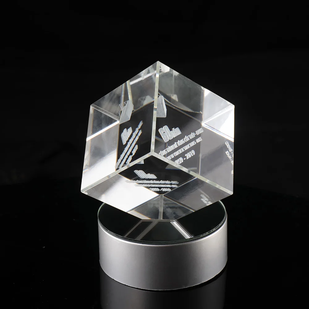 mh-f0117 wedding souvenirs 3d laser crystal cube