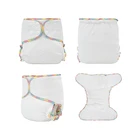 Bamboo Cotton Mumsbest Washable Reusable Bamboo Cotton Fitted Diaper With 2 Inserts