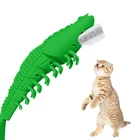Custom natural rubber cat shrimp shape toy cat toothbrush teeth clean rubber chew catnip catmint toy