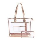 Large capacity clear PVC handbag shoulder bag 2pcs in one set tote bag