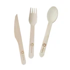 Ancheng factory 16cm disposable tableware birch wood wooden fork and spoon knife biodegradable dinnerware custom logo