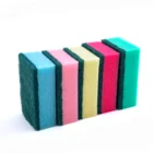 DH-A1-11 Eco friendly kitchen dish cleaning sponge with polyester scouring pad