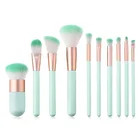 Oem High Quality 10pcs Vegan Wood Handle Synthetic Hair Cosmetic Brush Wholesale Custom Logo Makeup Brush Set