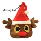Peluches Christmas Toys Electric Moving Hat Santa Claus Elk and Penguin Hat Plush Toys