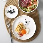 Wholesale white porcelain dinner ware ceramic dinner plate cute ceramic plate for kitchen