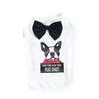 Cross-border spring and summer new gentleman dog T-shirt vest cute pet vest clothing dog head bow spot