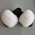 Fashionable high quality fur slides and fanny pack winter fur slippers fur slides for woman
