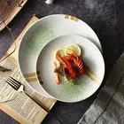 New design round custom logo home goods dinner set cheap ceramic charger plates for wedding decoration
