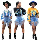 Low Price Fashion Polyester O Neck Long Sleeve Letter Print T-shirt Women
