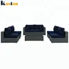 4 PC Rattan Patio Furniture Set Garden Lawn Pool Backyard Wicker Conversation Set with Weather Resistant Cushions