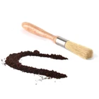 Wooden handle coffee grinder coffee tools nylon cleaning brush