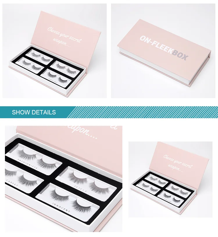four case eyelash book shape magnetic gift box with foam insert