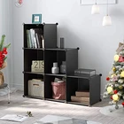 Bedroom Easy Assemble Multipurpose Bedroom 6 Cubes Storage Plastic Display Shelf