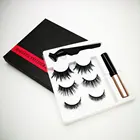 3d false Magnetic eyelashes with packaging box and eyelash magnet eyelash vendors