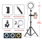 10 Inch 160cm circle rechargeable studio photography makeup camera led mini ring fill light for phone