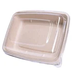 Oval Paper Trays Bagasse Lunch Box Take-Out Food Container