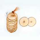 Holiday hotselling crafts and gifts wood slices 10pcs in net bag