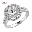 Diamond Ring Diamond 18k Engage Ring Newest Style Bling 18K White Gold Diamond Gift Engagement Halo Ring