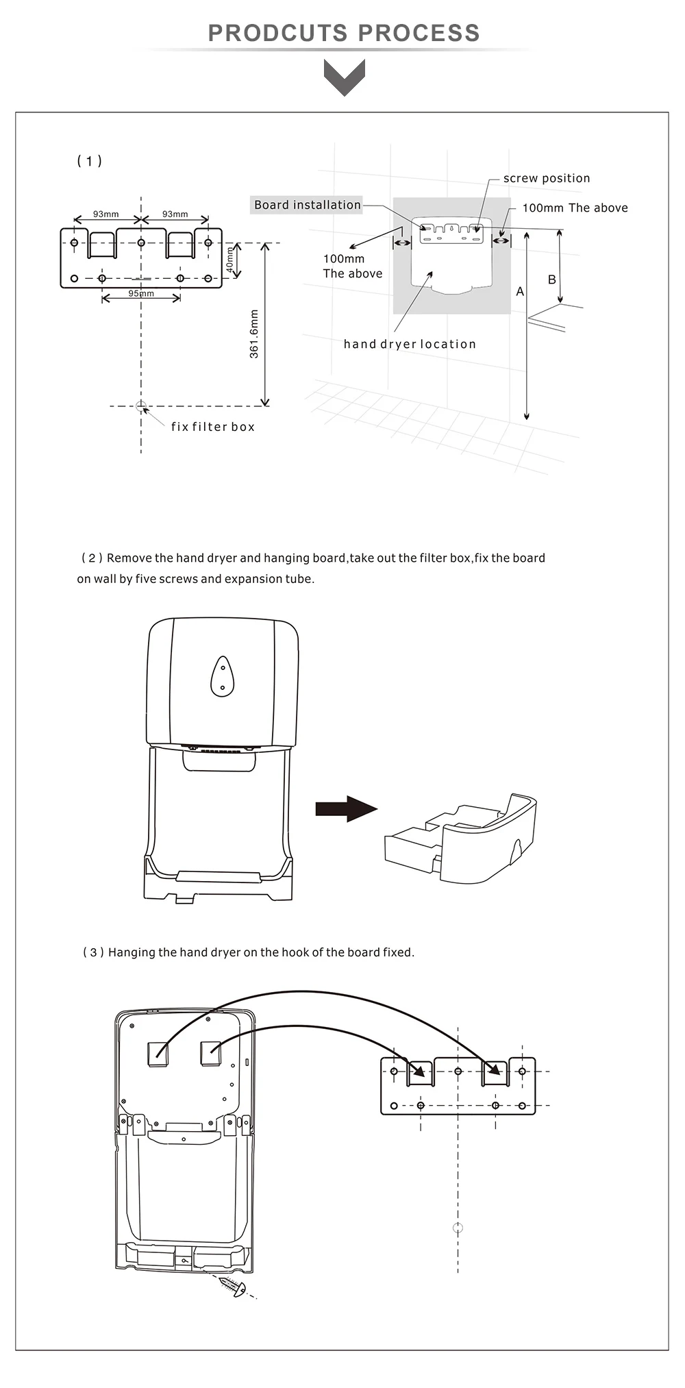 With Tray Air Filter, Wall, 1100, Plastic - detail 20
