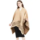 knitting plaid scarf and shawl leopard print women shawl