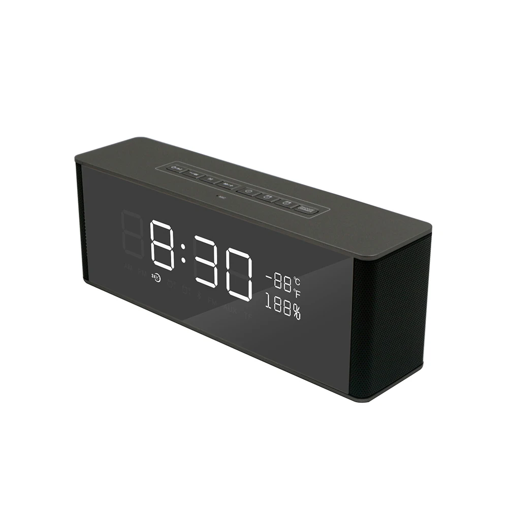 Mini portable Alarm Clock Speaker LED Wireless LCD Time Display USB Charger Bluetooth Speaker - ANKUX.COM