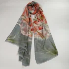 2019 mercerized hand-painted fashion spring Lotus flower 100% scarves wool