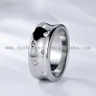 Titanium Rings Wholesale Fashion Crystal Rhinestones 316L Stainless Steel Titanium Silver Rings