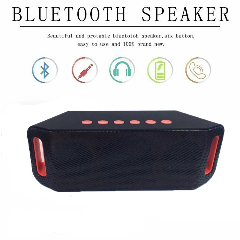 S204 Wireless portable Speaker super bass stereo Rechargeable loudspeaker Handsfree Music AUX Player FM Radio - ANKUX.COM