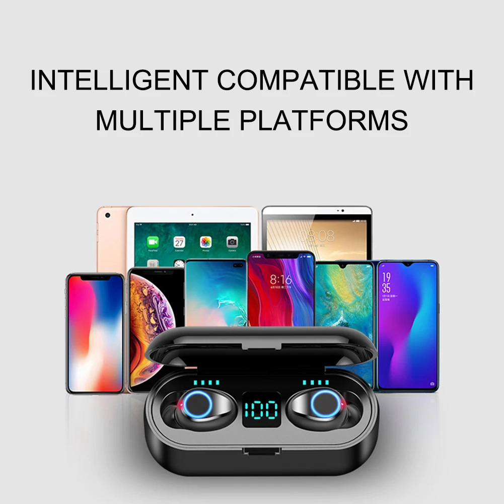 F9 TWS 8D HIFi Noise Cancelling Headset Game No Delay Bluetooth Invisible Earphone - ANKUX.COM